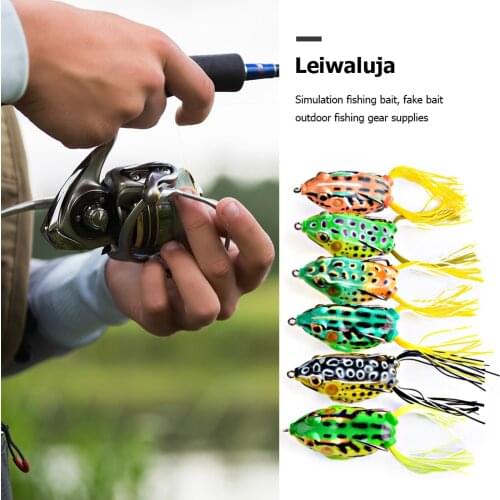 Hot 6cm 14g Topwater Frog Soft Fishing Lure Wobblers Artificial Fishing Bait Fishing Hooks Topwater Ray Frog Artificial 3D E