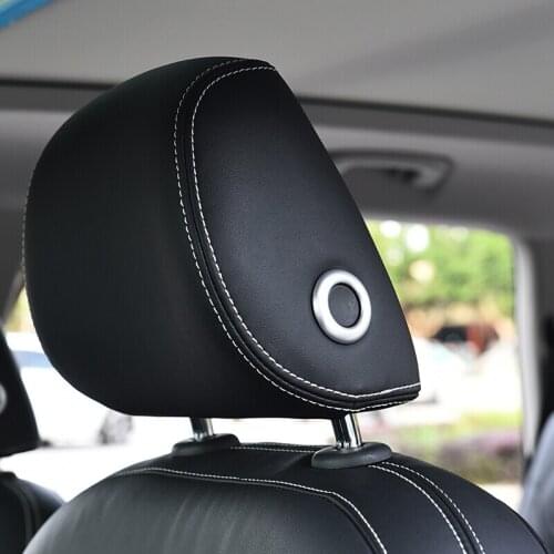 Fit For Skoda Kodiaq 2017 2018 ABS Matte Car Seat Neck Pillow Button Cover Trim car styling accessories 2pcs