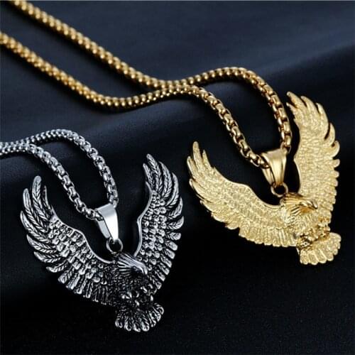 Fashion Eagle Pendant for Men Stainless Steel Chain Necklace
