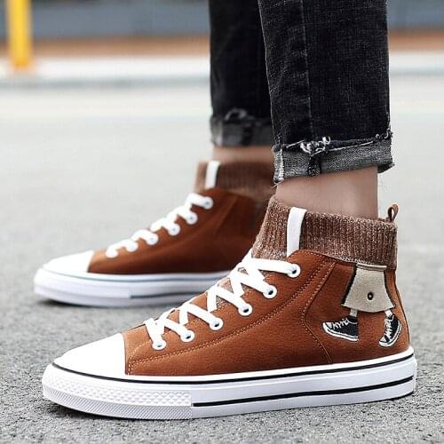 Men male hombre sport mens on white boots casuales hot coturno black lona casual Mens boty sneaker 2020 canvas cuero spring for