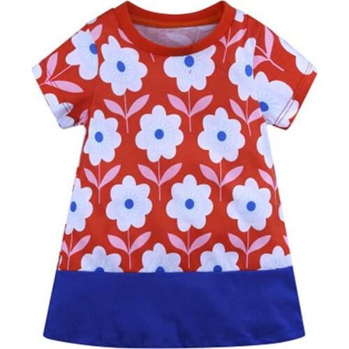 New Girls Cotton Dress 2018 Summer Style Children Striped Clothes Dress For Kids Animals Flower Printed Party Clothes Dress