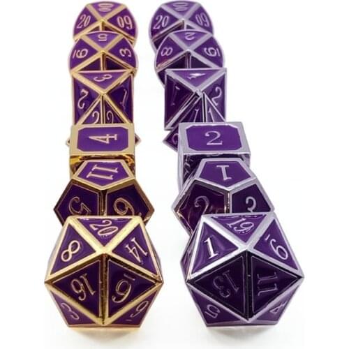 A5KC New Temperature Change Dice Metal RPG Board Game Dice set D4 D6 D8 D10 D% D12 D20
