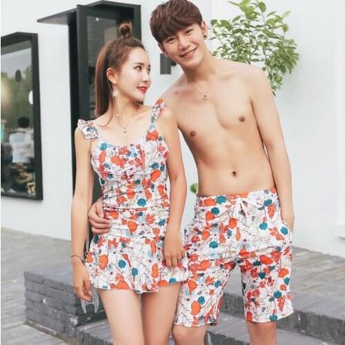 New Couple Swimwear Skirt Womens Bikini Swimsuits Lovers Swimsuit Summer Sexy Dress Bikinis Bodysuits Set Women Bathing Suits