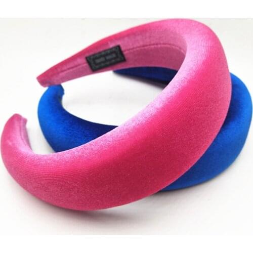 Solid Velvet Padded Headband for Women Wide Hairband Headband Elegant Hair Accessories Velvet Headband Adults Sponge Head Band