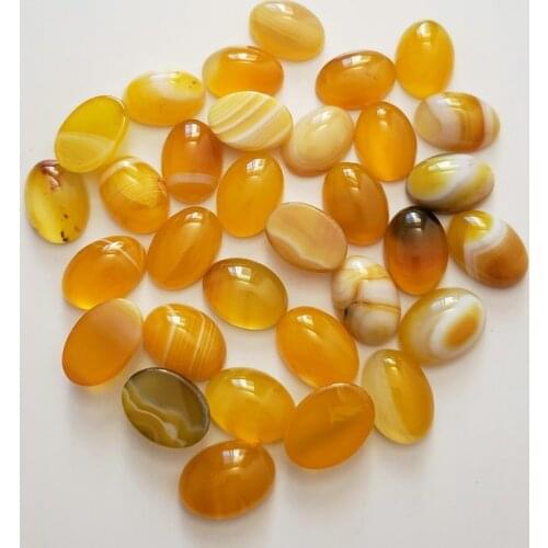 2020 Wholesale 50pcs/lot Fashion yellow Striped Onyx Oval CAB CABOCHON natural stones beads for ring jewelry accessories making