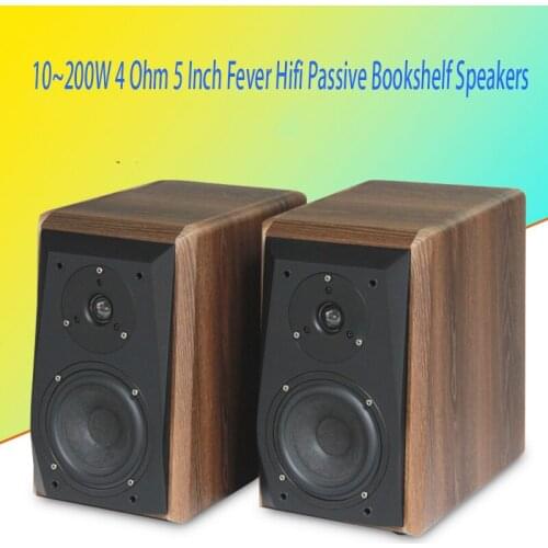 10~200W 4 Ohm 5 Inch Speakers Fever Hifi Passive Bookshelf Speakers F38 Audio Monitor Amplifier Wooden 2.0 Speakers