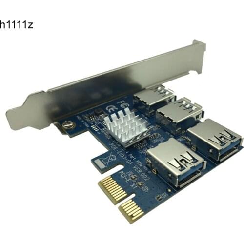 PCI-E to PCI-E Adapter 1 Turn 4 PCI-Express Slot 1x to 16x USB 3.0 Mining Special Riser Card PCIe Converter for BTC Miner Mining