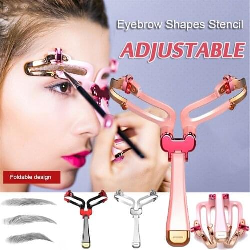 3 Color Adjustable Eyebrow Stencil Makeup Shape Eyebrows Makeup Template Tool Eyebrows Card Style Beauty Woman Eyes Makeup Tools