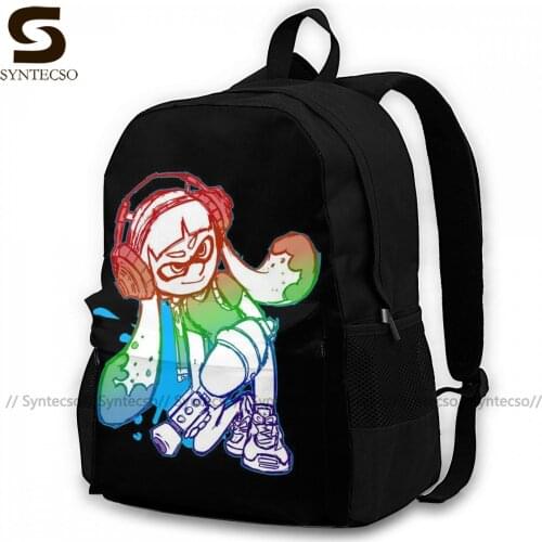 Splatoon Backpacks Woman Soft Fashion Backpack Polyester Festival Bags