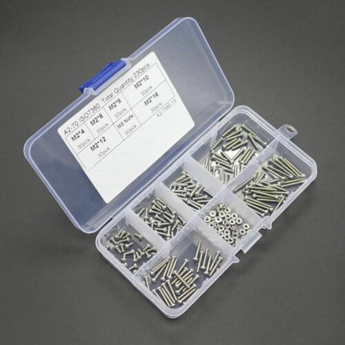 230/280/340X M2 M3 304 Stainless Steel Hexagon Hex Socket Cap Head Screw Bolt Nut Set Assortment Kit