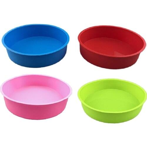 4Pieces Silicone Cake Mould, Non Stick Baking Tray Pizza Molds Set, Included Round 8 Inch Pan, Silicone Baking Cups