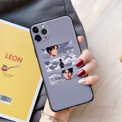 Eren Jaeger Attack on Titan anime manga silicone Phone Case FOR iPhone Se 6 6s 7 8 Plus X Xr Xs 11 12 Mini Pro Max Glass Cover