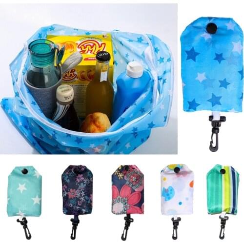 Shopping Tote Bag Folding Portable Reusable Daily Large Capacity Square Pocket Candy Colors Handbag For Women Female Shopper