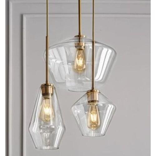 Modern Retro Design Glass Pendant Lamp Creative Bedside Coffee Shop Bar Study Aisle Edison Bulb Light Fixtures Free Shipping