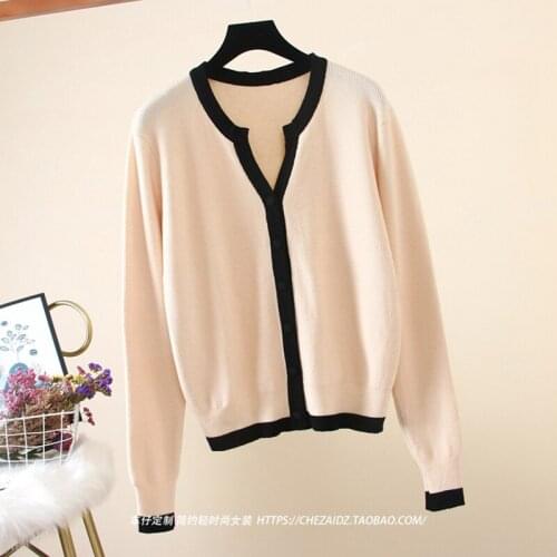 Slim Sweater Women Oversized V-Neck Cardigans Spring Fall New Chic Knitted Loose Tops Casual Fashion Female Comfortable Coat