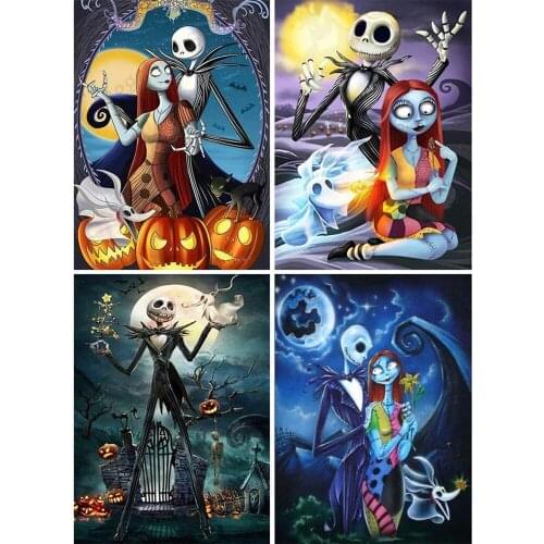 Tim Burton DIY 11CT Cross Stitch Embroidery Kits Craft Needlework Set Printed Canvas Cotton Thread Home Decoration For Sell