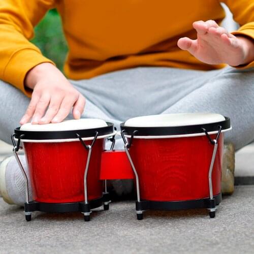 Percussion Bongo Drum 6 Inch 7 Inch Solid Wood Clear Sound Starter Drummer Lovers Musical Rhythm Toys Kids Gifts