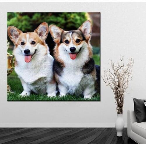 Welsh corgi 5d diy Diamond painting dog full square round Rhinestone mosaic Cross Stitch Diamond embroidery sale home decor