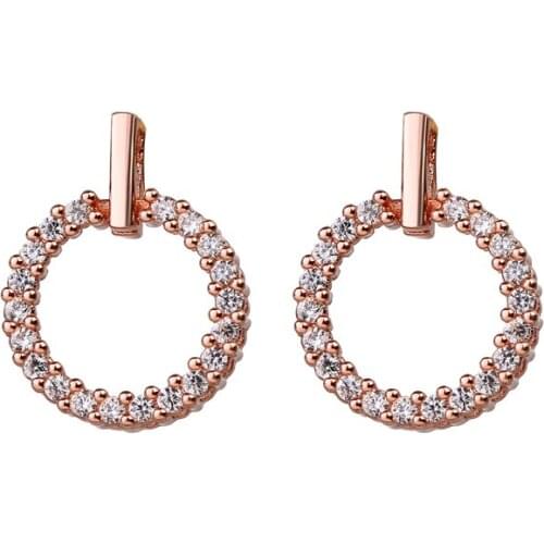 Bettyue Brand Fashion Simple Charm AAA Cubic Zircon Round Two Colors Jewelry Earrings For Woman Florid Wedding Party Gift