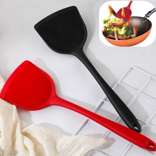 1pcs Multicolored Non-stick Cooking Turners Spatula Heat-Resistant Spoon Scoop Turner Flexible Kitchen Cooking Tools