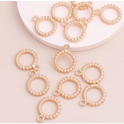 10pcs 24x19mm Gold Color Twisted Circles Charms Pendants for Handmade Bracelets Necklaces DIY Finding Jewelry Accessories