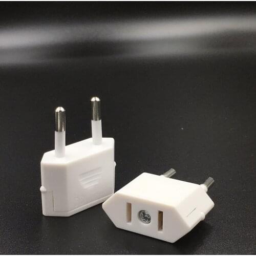 10pcs US To EU Travel Adapter 4.0mm EU Power Adapter American CN US To EU Euro Euro Electric Adapter AC Electrical Socket Outlet