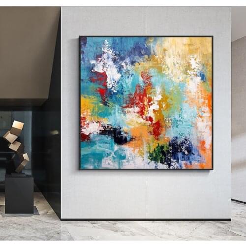 100% Hand Painted Oil Painting On Canvas Abstract Multicolor Painting New Modern Wall Art For Living Room House Decoration
