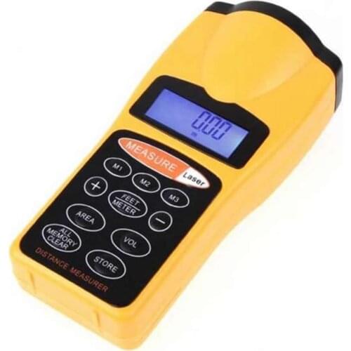 18M 60FT LCD Ultrasonic Laser Pointer Distance Measurer Range Finder Device Blue Backlight Data storage addition, subtraction