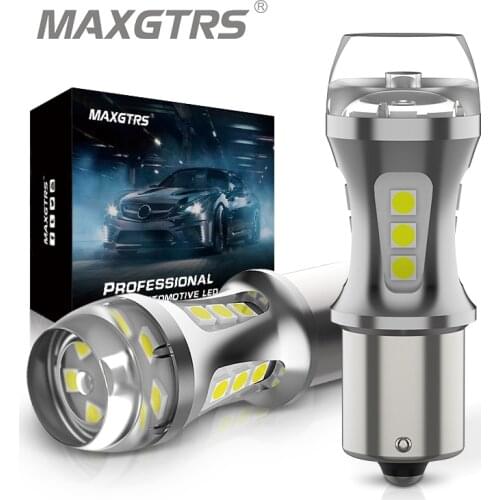 2x 1200LM MAXGTRS T20 W21W LED 1156 BA15S P21W 7440 7443 W21/5W Car Bulb Canbus LED Lamp Auto DRL Reverse Turn Signal Light 12V
