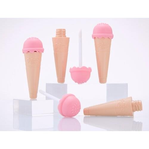 30pcs 10ml Empty Lip Gloss Tubes Cute Ice Cream Refillable Lip Balm Tube Container Lipgloss Bottle with Wand Applicator