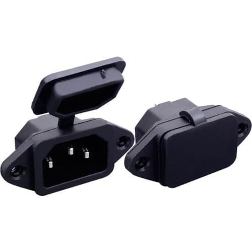 Waterproof Black 10A 250V IEC320 C13 C14 electric bicycle car wired Receptacle Connector battery Charging AC power outlet Socket