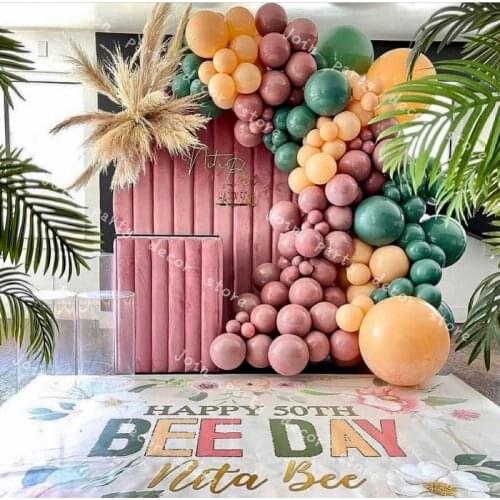 Baby Shower Hen Party 163pcs Retro Pink Global DIY Balloons Garland Kit for Girls Garden Party Birthday Wedding Balloon Bachelo