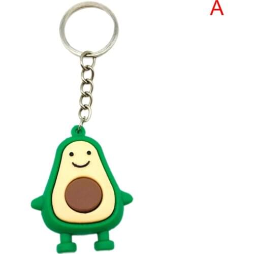 Simulation Fruit Avocado Shaped Keychain Keyring 3D Soft Avocado Key Chains Fashion Jewelry Party Gift 2 Styles