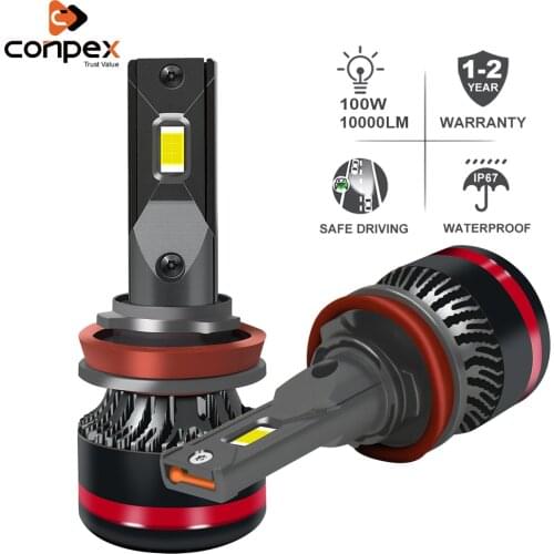Conpex H11 H4 H7 Led Headlight Bulbs Cabus 9012 H3 H1 H8 H9 9005 9006 Car Lights Super Bright HB4 HB3 Lamps For Auto Accessories