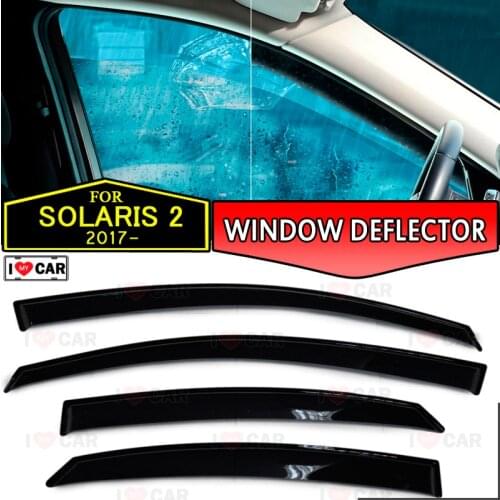 Window deflector for Hyundai Solaris 2 2017- car window deflector wind guard vent sun rain visor cover car styling decor