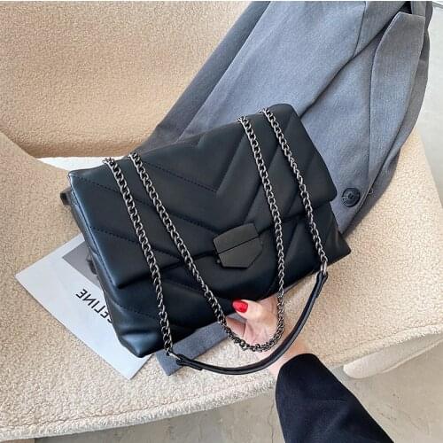 Designer Soft Leather Crossbody Shoulder Bags for Women 2021 Summer Fashion Chain Female Female Handbag and Purses with Handle