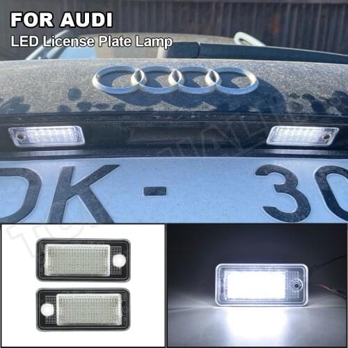 For Audi A3 A4 S4 RS4 B6 B7 A6 RS6 S6 C6 A5 S5 2D Cabrio Q7 A8 S8 RS4 Avant Canbus LED License Plate Light Number Plate Lamp 2X