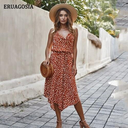 ERUAGOSIA Summer Polka Dot Dresses