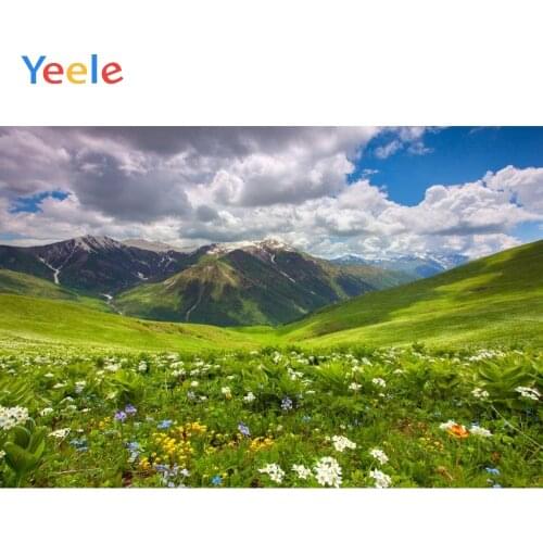 Yeele Mountain Backdrop Grassland Flower Sky Nature Newborn Baby Birthday Party Photography Background Photo Studio Photocall