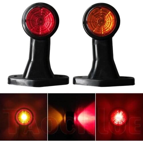 2Pcs 12V 24V Trailer Truck Tractor Side Marker Lights LED Position Lamps Red Amber Lorry Rear Signaling Lamp Parking Light