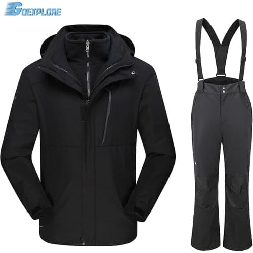 Goexplore Ski Suit Men Winter Warm Windproof Waterproof Outdoor Sports Snow Jackets and Pants Hot Ski Equipment Snowboard set