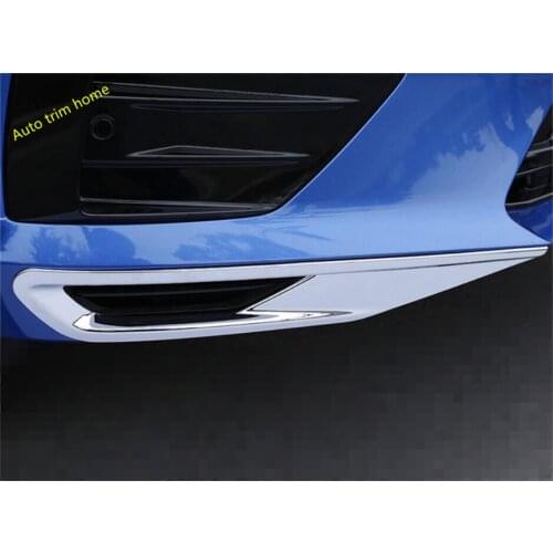 Chrome Front Below Fog Lights Lamps Corner Eyelid Eyebrow Cover Trim 2 Piece / Set Fit For VOLVO XC60 2018 2019 2020 2021 ABS