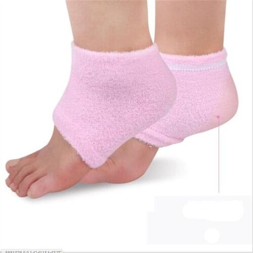 1 Pair Bamboo Fiber Foot Care Tool Breathable Heel Socks Cracked Skin Care Protector Massager Foot Care Protect