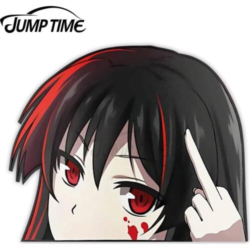 JumpTime 13 x 9.8 cm Akame Ga Kill Peeker Decal Car Sticker for Window Bumper Motorcycle Decoration Vinyl Waterproof Decal