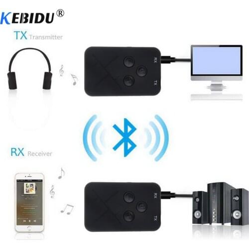 Kebidu 2 in 1 Wireless Bluetooth 4.2 Transmitter Receiver Adapter Audio Music Adapter with 3.5mm Audio Cable USB Charging