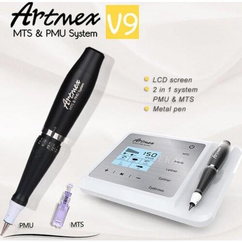 Newest Permanent Makeup Tattoo Machine Artmex V9 Eye Brow Lip Rotary Pen MTS PMU System With V9 Tattoo Needle