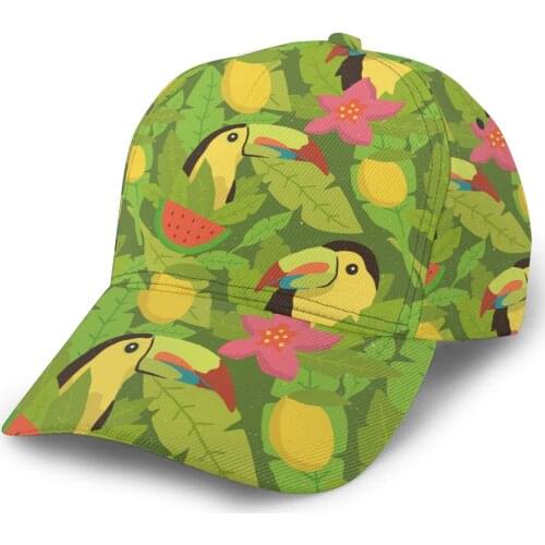 2021 New Baseball Cap Fishing Caps Men Outdoor Hunting Hat Hiking Hat Tropical Summer Toucans Fruits
