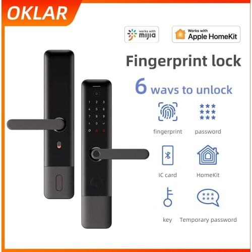 OKLAR Automatic Fingerprint door lock For Xiaomi Mihome APP Support Homekit linkage Security with password electronic lock