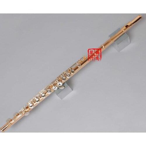 Professional Japanese PWARL Flute PEARL-8950ES 16 Holes Key Closed C Tune With E Key Rose Gold Plated Flute Free Shipping