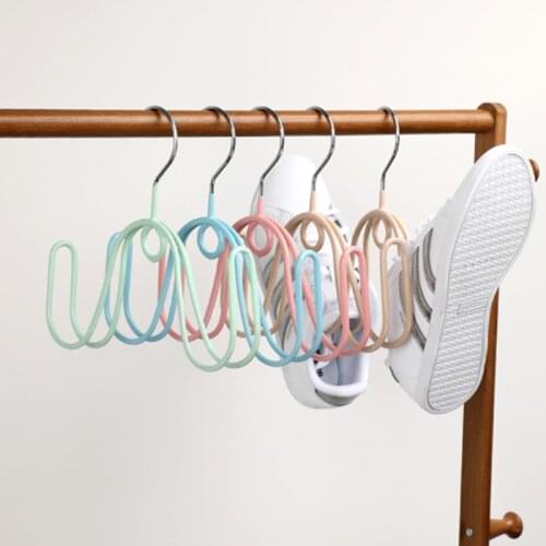 Simple Drying Shoe Rack Balcony Dipping Double Hook Shoe Rack Metal Windproof Hanging Shoe Rack